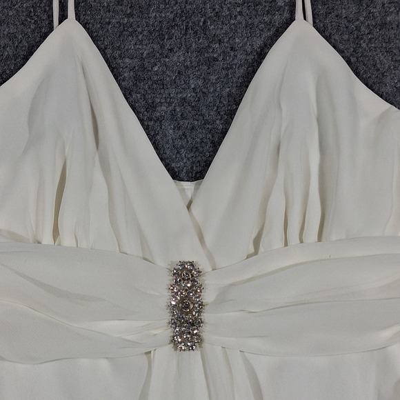 Vintage Celavie Beige Cocktail V Neck Dress‎ Size Small Made in the US - Picture 4 of 9